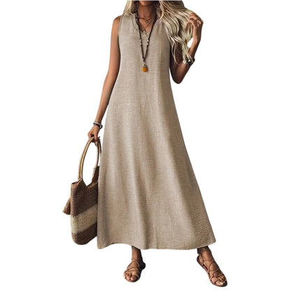 Chic Hemp Sleeveless Dress Elizabeth Ainsley