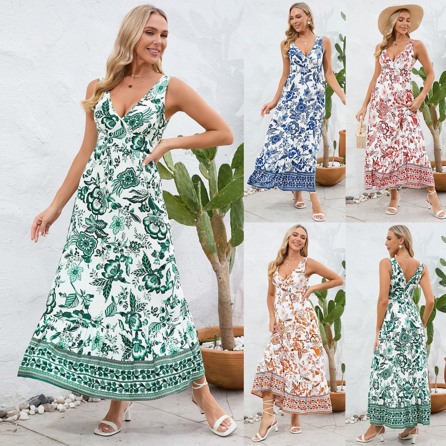 Floral V-Neck Maxi Dress by Elizabeth Ainsley