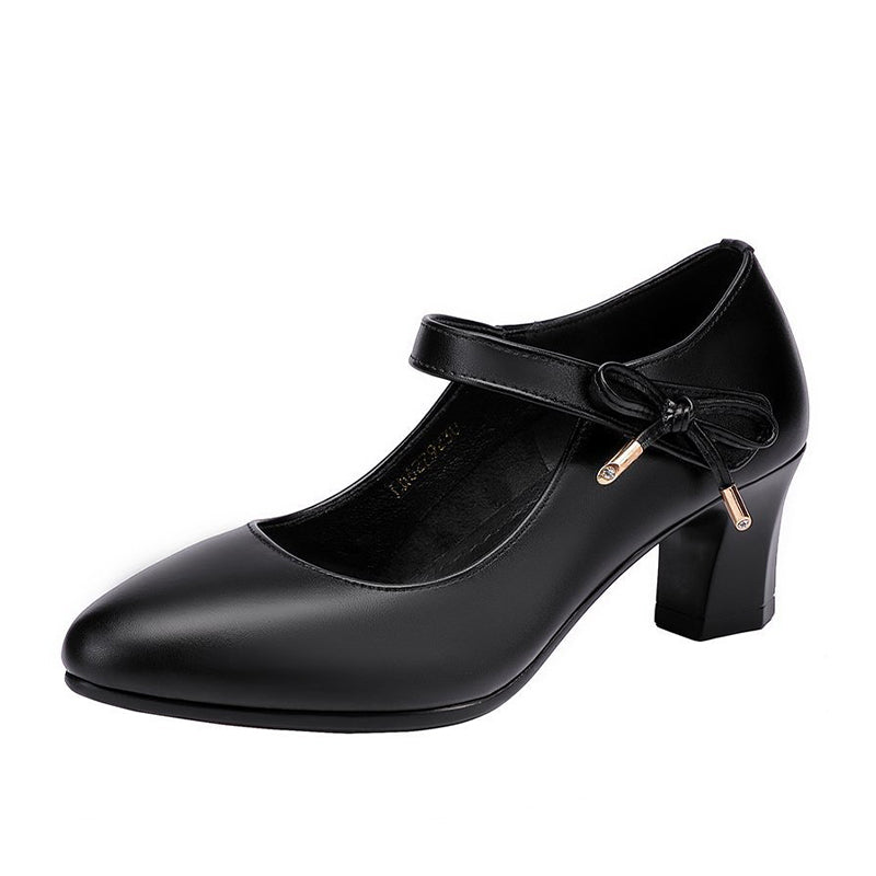 Chic Mid-Heel Buckle Pumps by Elizabeth Ainsley