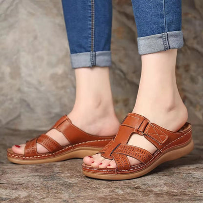 Vintage Wedge Elizabeth Ainsley Slip-On Ladies Sandals