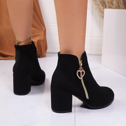 Elizabeth Ainsley Boots - Plus Size Side Zipper Comfort
