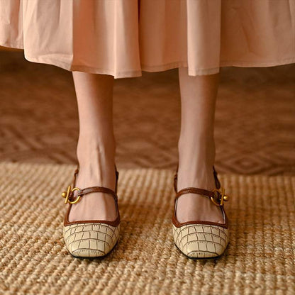 Chic Square Toe Mary Jane Heels by Elizabeth Ainsley