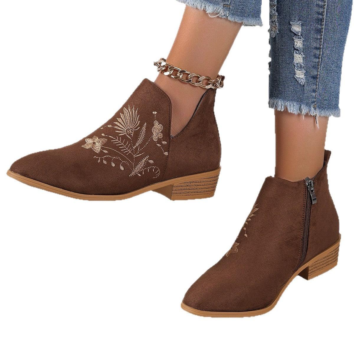 Elizabeth Ainsley Printed Short Boots - Pointed Toe Comfort