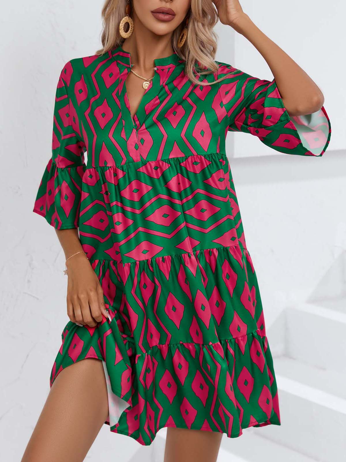 Boho V-Neck Summer Dress by Elizabeth Ainsley