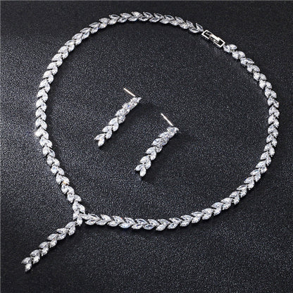 Crystal Leaf Design  Jewelry Set