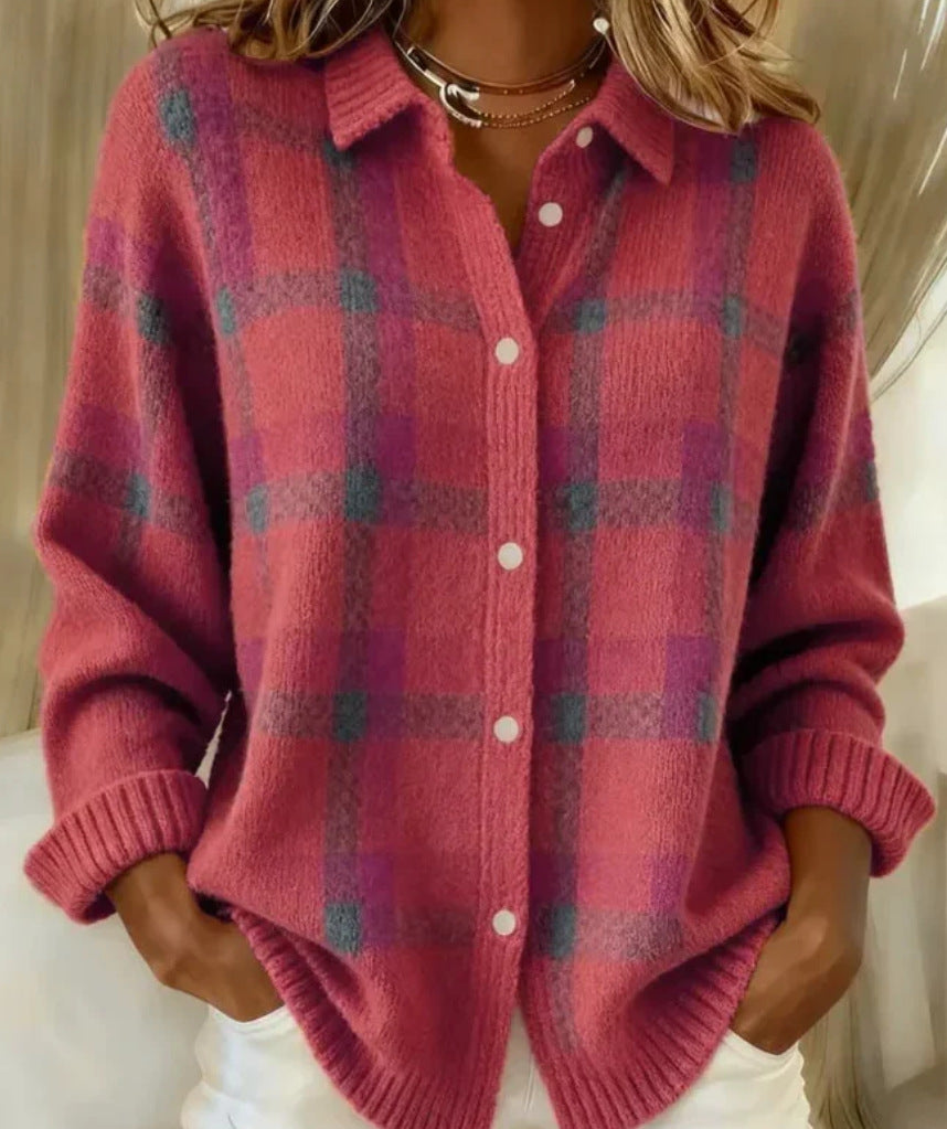 Cozy Stripe Cardigan Blouse by Elizabeth Ainsley