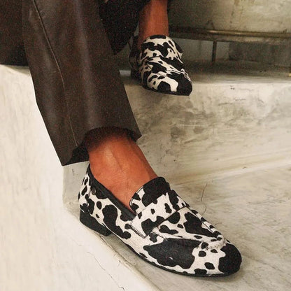 Cowprint Round-Toe Plus Shoes by Elizabeth Ainsley