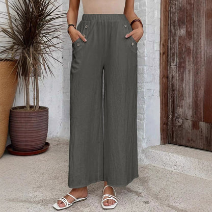 Relaxed High Waist Wide-Leg Pants by Elizabeth Ainsley
