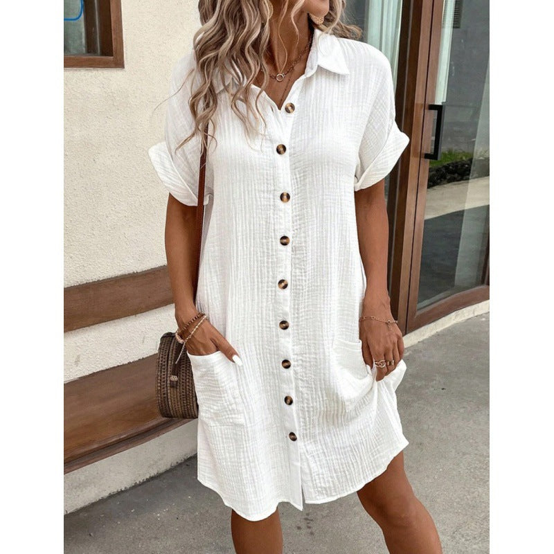 Chic Elizabeth Ainsley Cotton Linen Shirt Dress