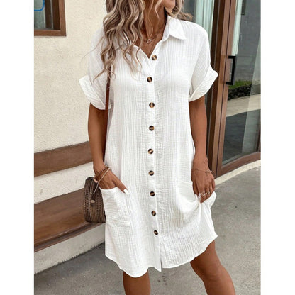 Chic Elizabeth Ainsley Cotton Linen Shirt Dress