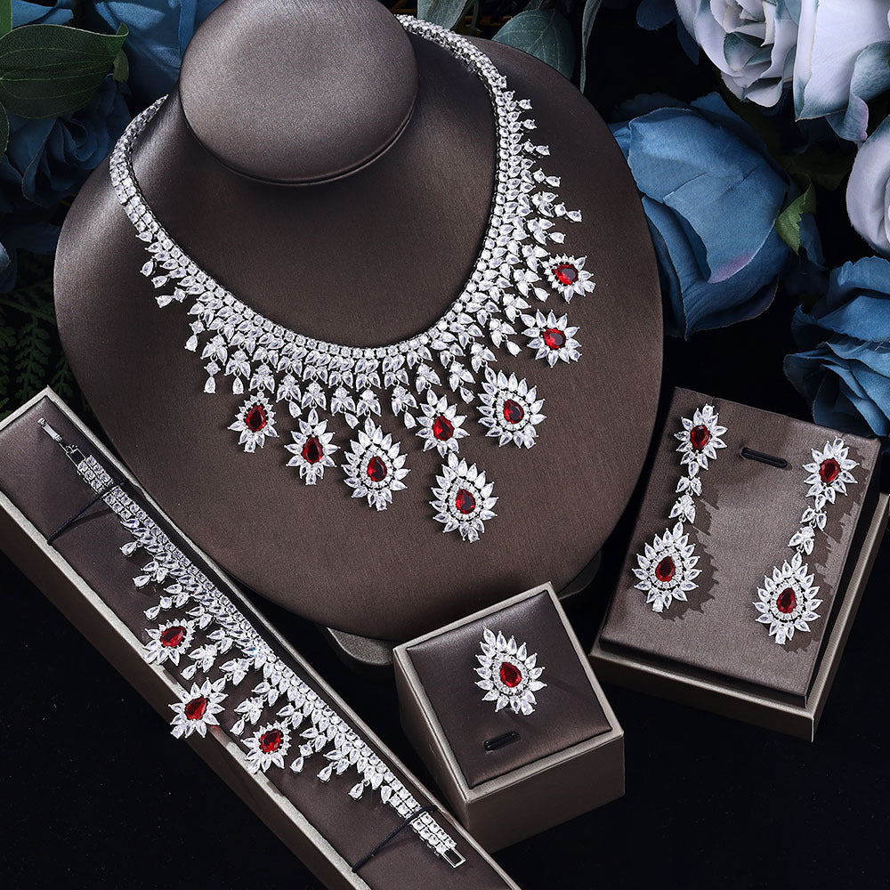 Women’s Vintage Blue Crystal Wedding Jewelry Set