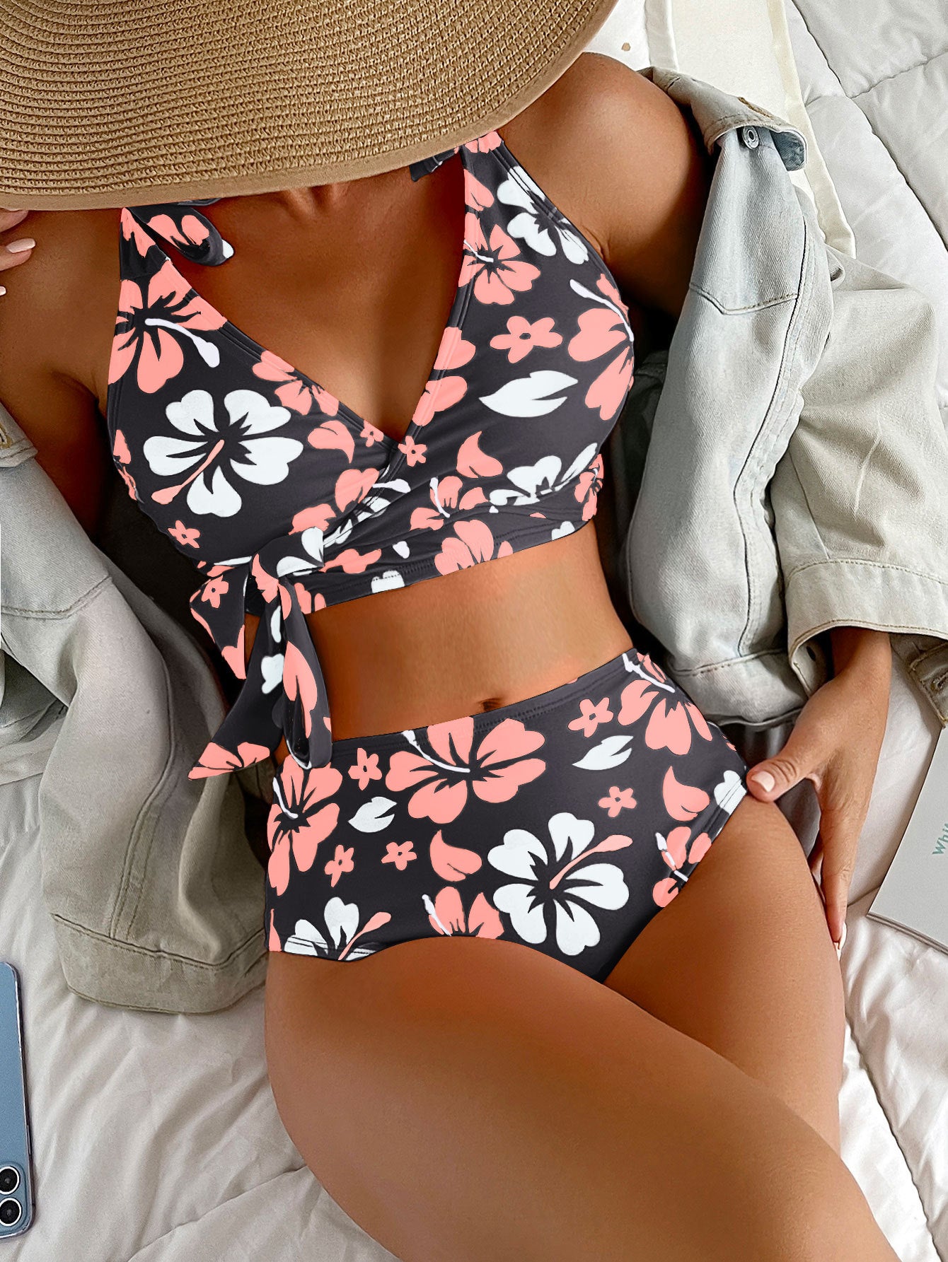 Floral High Waisted Bikini by Elizabeth Ainsley