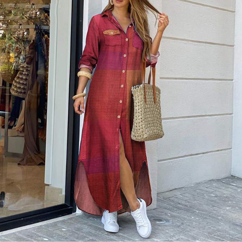 Vibrant Print Elizabeth Ainsley Shirt Dress