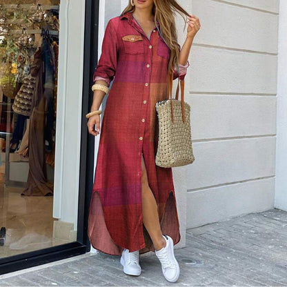 Vibrant Print Elizabeth Ainsley Shirt Dress