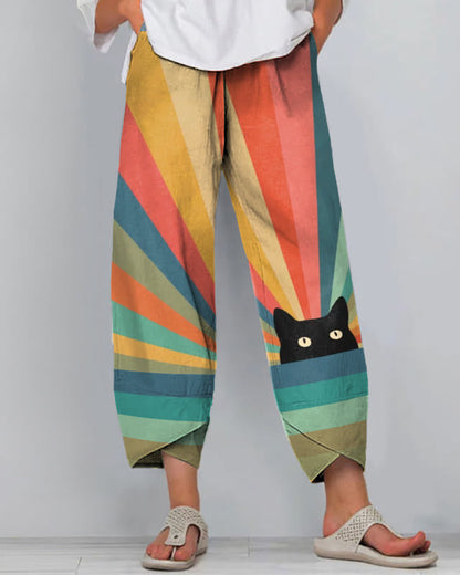 Artful Linen Elizabeth Ainsley 3D Pattern Pants