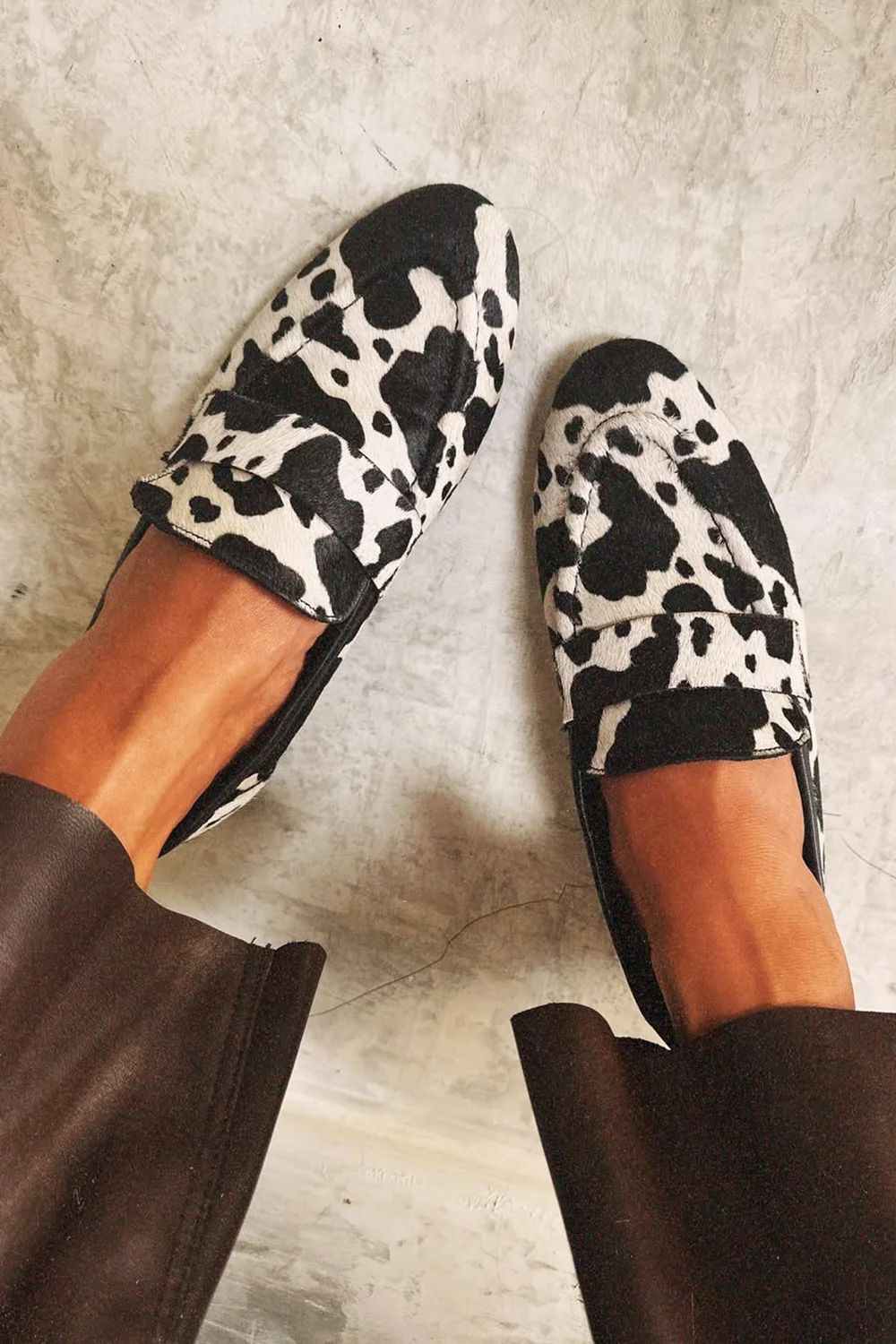 Cowprint Round-Toe Plus Shoes by Elizabeth Ainsley