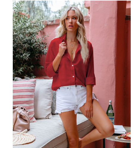 Relaxed Fit Elizabeth Ainsley Lapel Cardigan Blouse