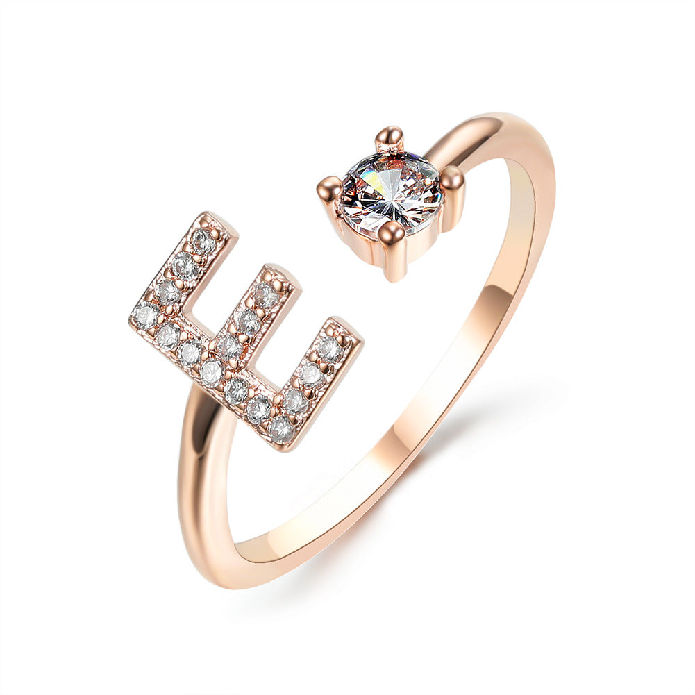 Personalized Diamond Initial Ring