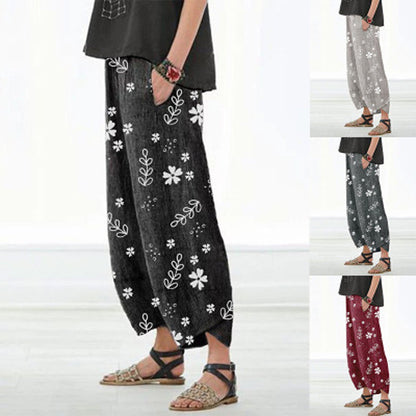 Floral Cotton Wide-Leg Pants by Elizabeth Ainsley