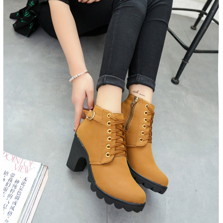 Maya | StrideElegance Orthopedic Block-Heel Ankle Boots