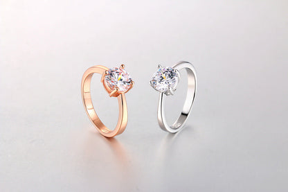 Classic Solitaire Birthstone Ring – Minimalist Round Cut Statement Ring