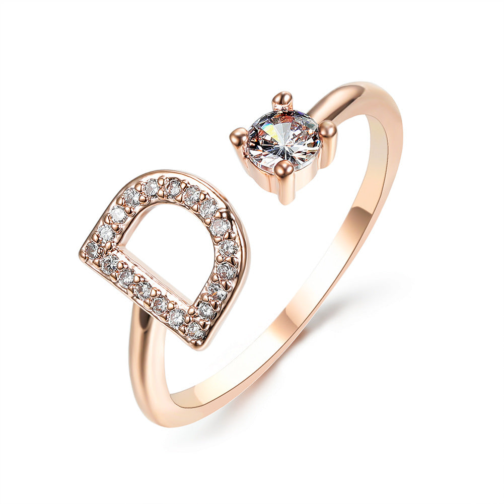 Personalized Diamond Initial Ring