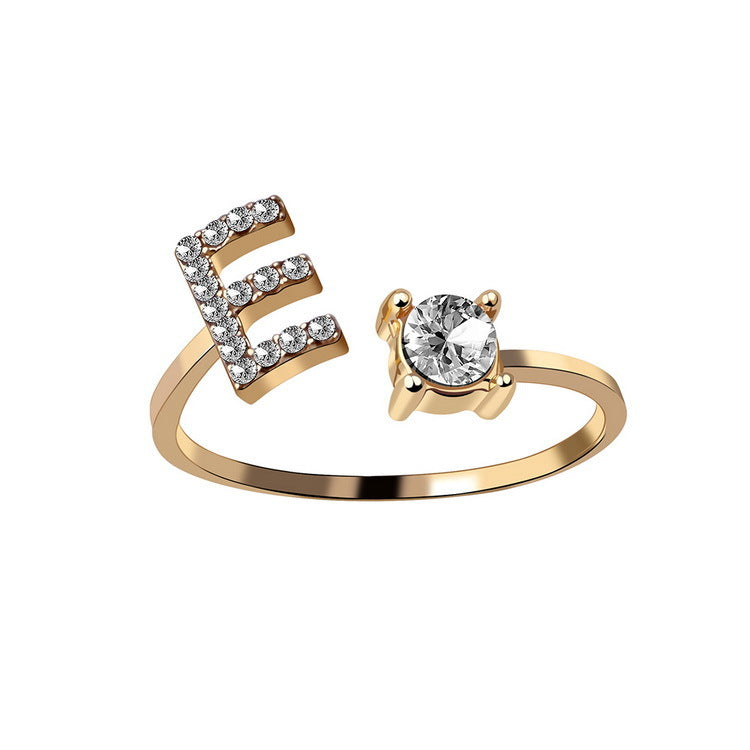 Personalized Diamond Initial Ring