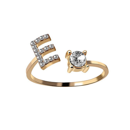 Personalized Diamond Initial Ring