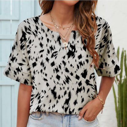 Printed V-Neck Everyday Top by Elizabeth Ainsley