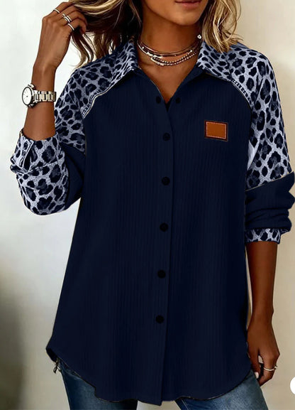 Trendy Printed Lapel Blouse by Elizabeth Ainsley