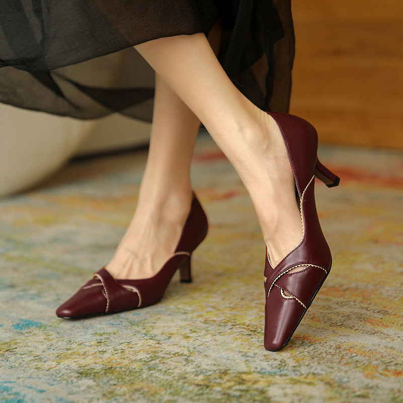 Elegant Leather Heels by Elizabeth Ainsley
