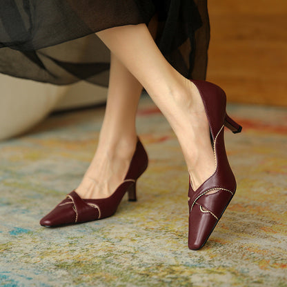 Elegant Leather Heels by Elizabeth Ainsley