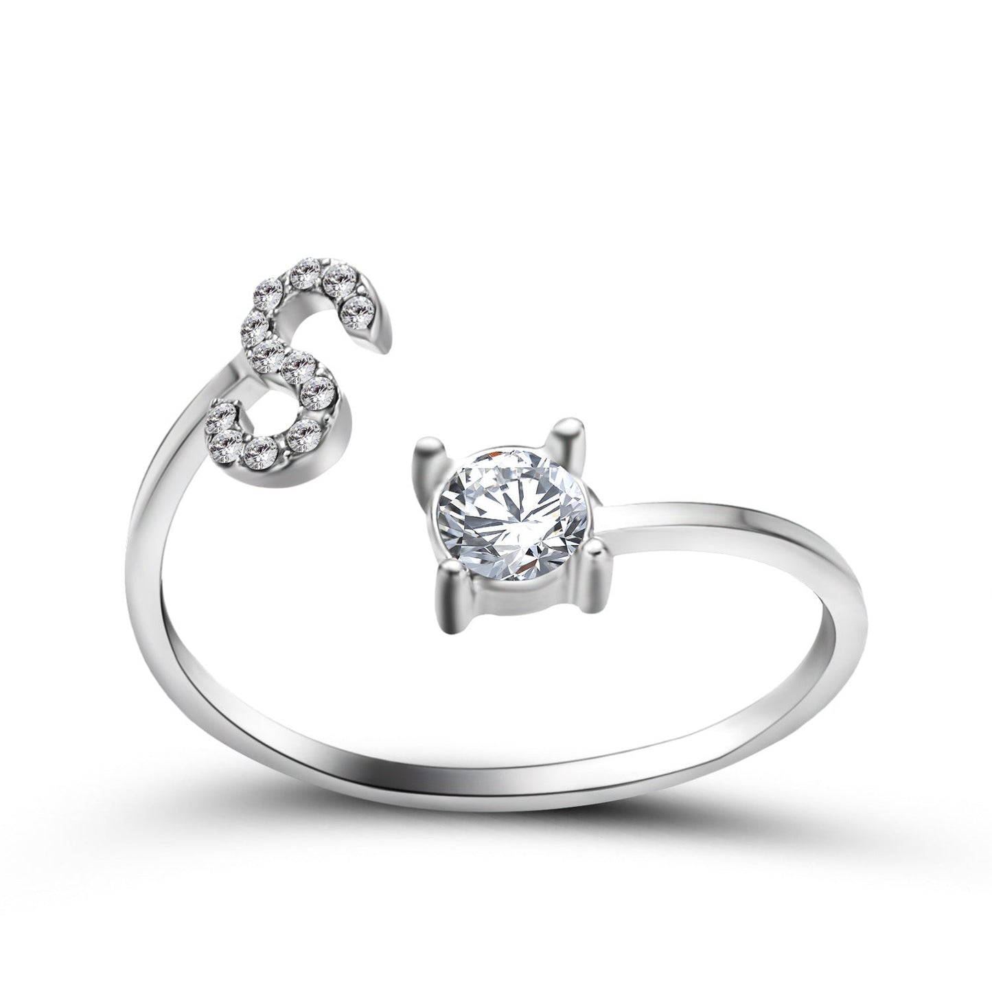 Personalized Diamond Initial Ring