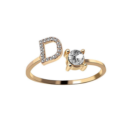Personalized Diamond Initial Ring