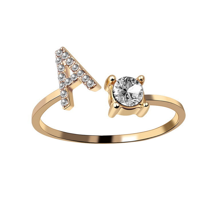 Personalized Diamond Initial Ring