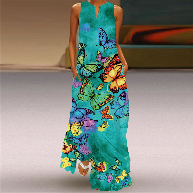 Vibrant Print Long Dress Elizabeth Ainsley