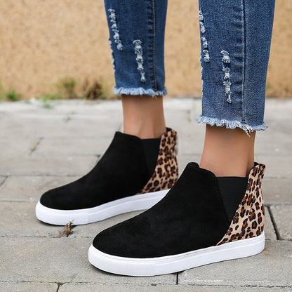 Elizabeth Ainsley Leopard Flats - Elastic V Cutout Comfort