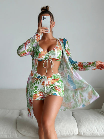 Vibrant Print Elizabeth Ainsley Three-Piece Bikini Set