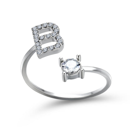 Personalized Diamond Initial Ring