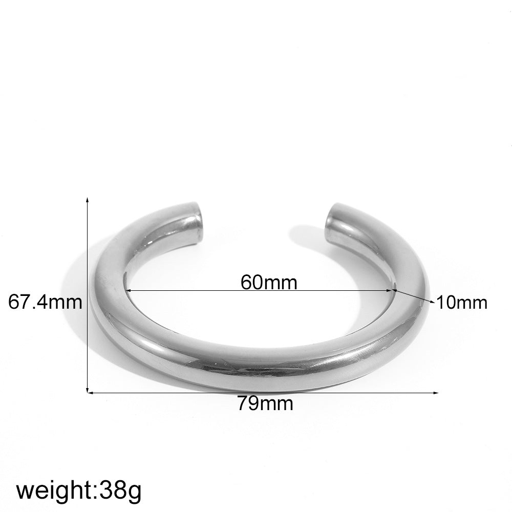 Bold Open Cuff Bracelet with Smooth Rounded Form