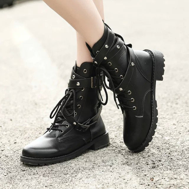 Maiara | IronLace Orthopedic Combat Ankle Boots