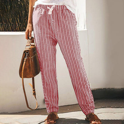 Pinterest-Inspired Elizabeth Ainsley Striped Wide-Leg Pants