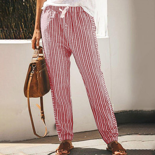 Pinterest-Inspired Elizabeth Ainsley Striped Wide-Leg Pants