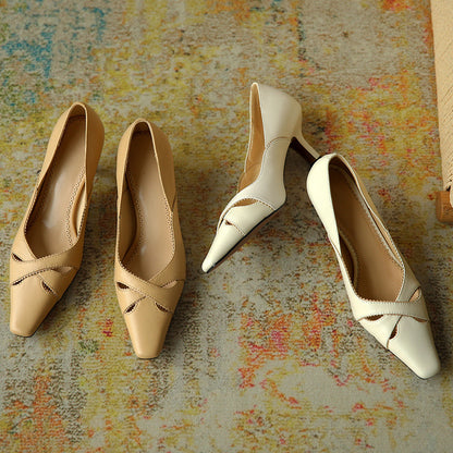 Elegant Leather Heels by Elizabeth Ainsley