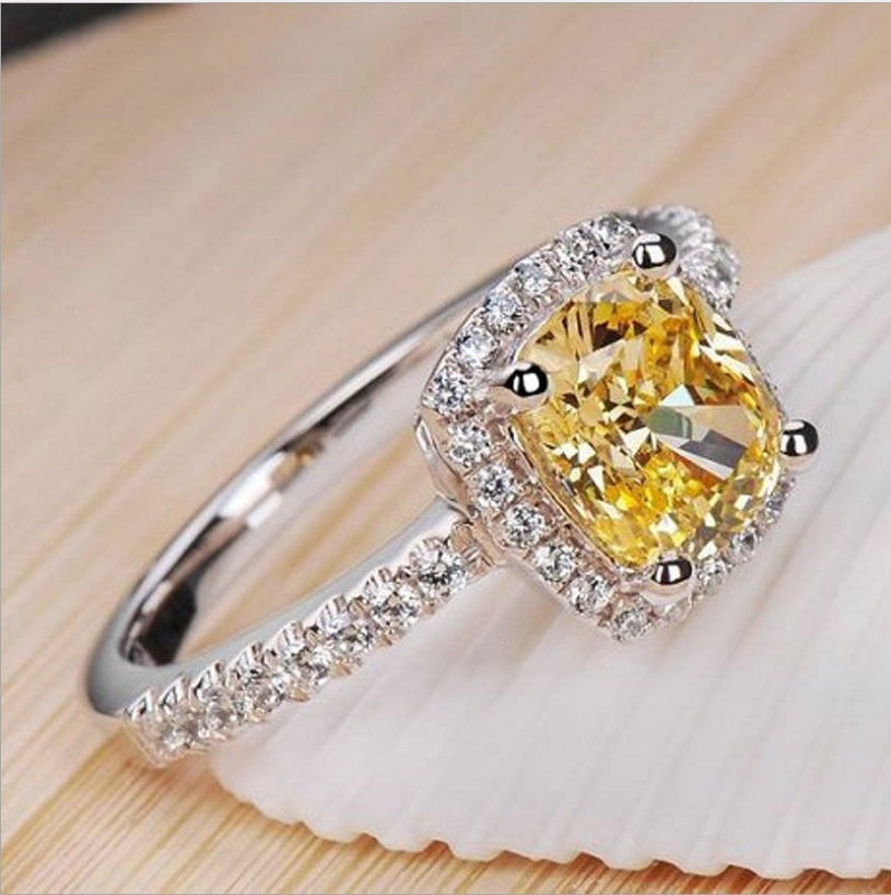 Cushion Cut Halo Engagement Ring – Pavé Diamond Band
