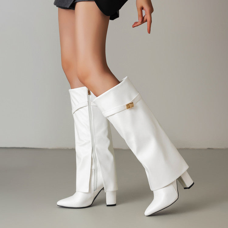 Elizabeth Ainsley Mid-Calf Boots - Pointed Toe & Buckles