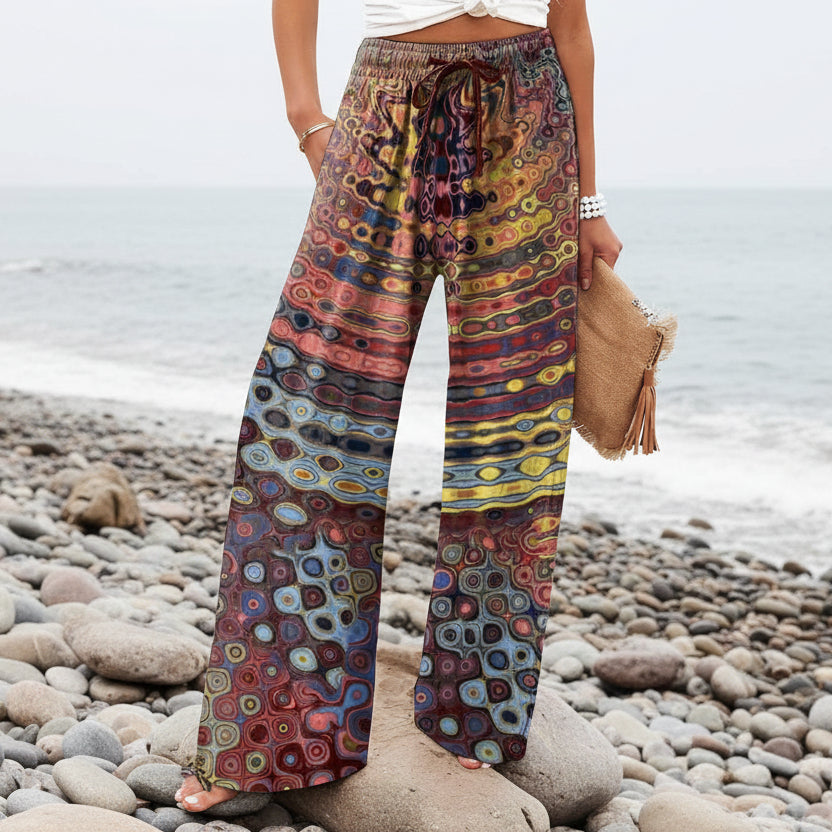 Boho Botanical Elizabeth Ainsley Women's Wide-Leg Pants