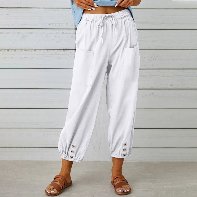 Relaxed Cotton Linen Pants Elizabeth Ainsley