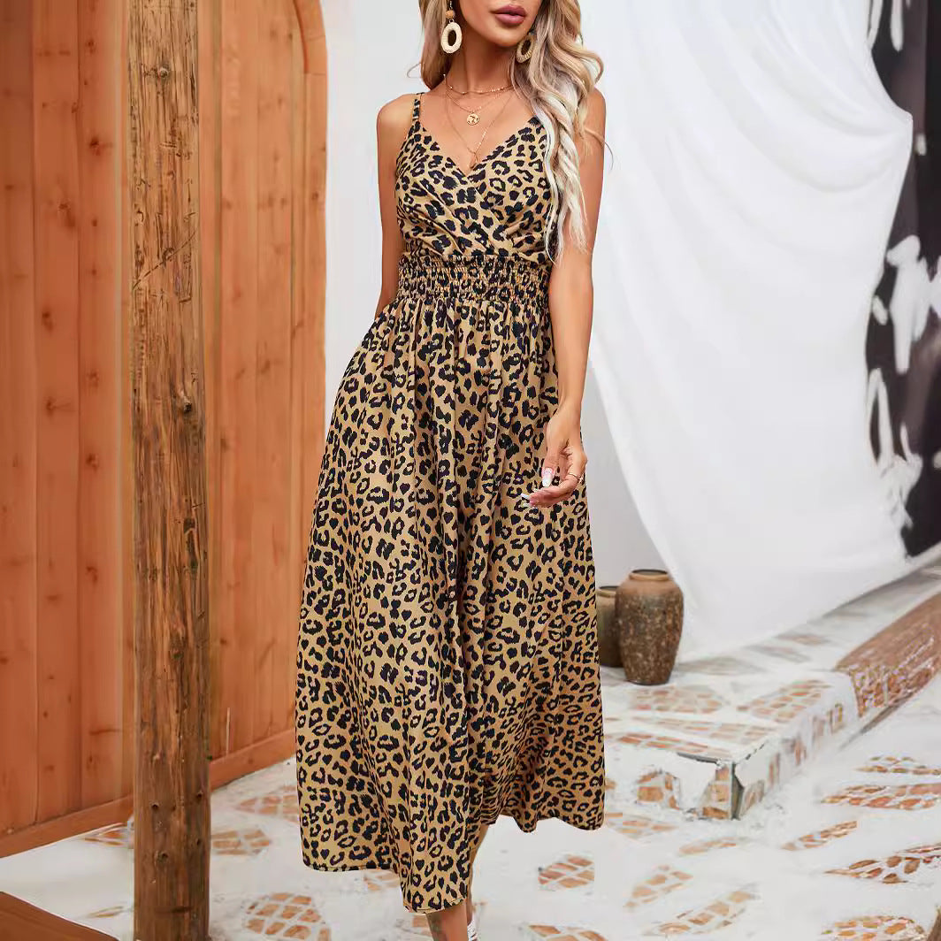 Leopard Print Sling Dress Elizabeth Ainsley Summer Maxi