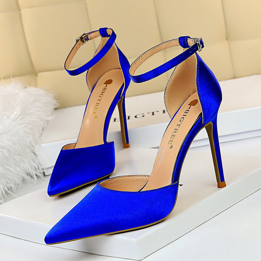 Elegant Silk Pointed Heels by Elizabeth Ainsley
